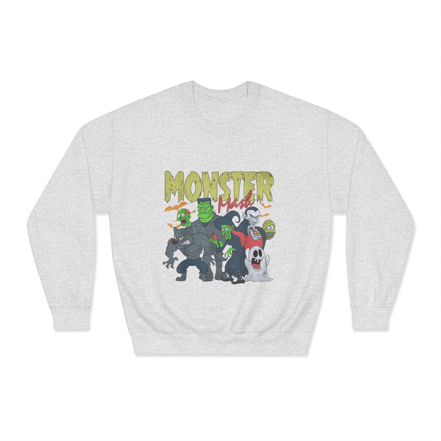 Monster Mash Crewneck Sweatshirt, Unisex Halloween Sweater, Cozy Graphic Sweatshirt, Spooky Costume Top, Fall Celebration Apparel