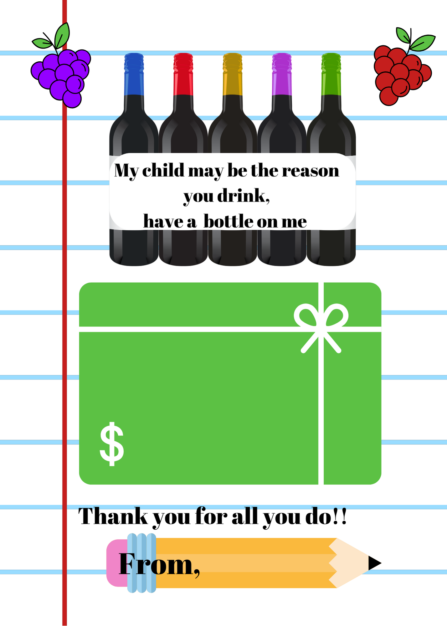 Back To School Teacher Gift Card Pack
