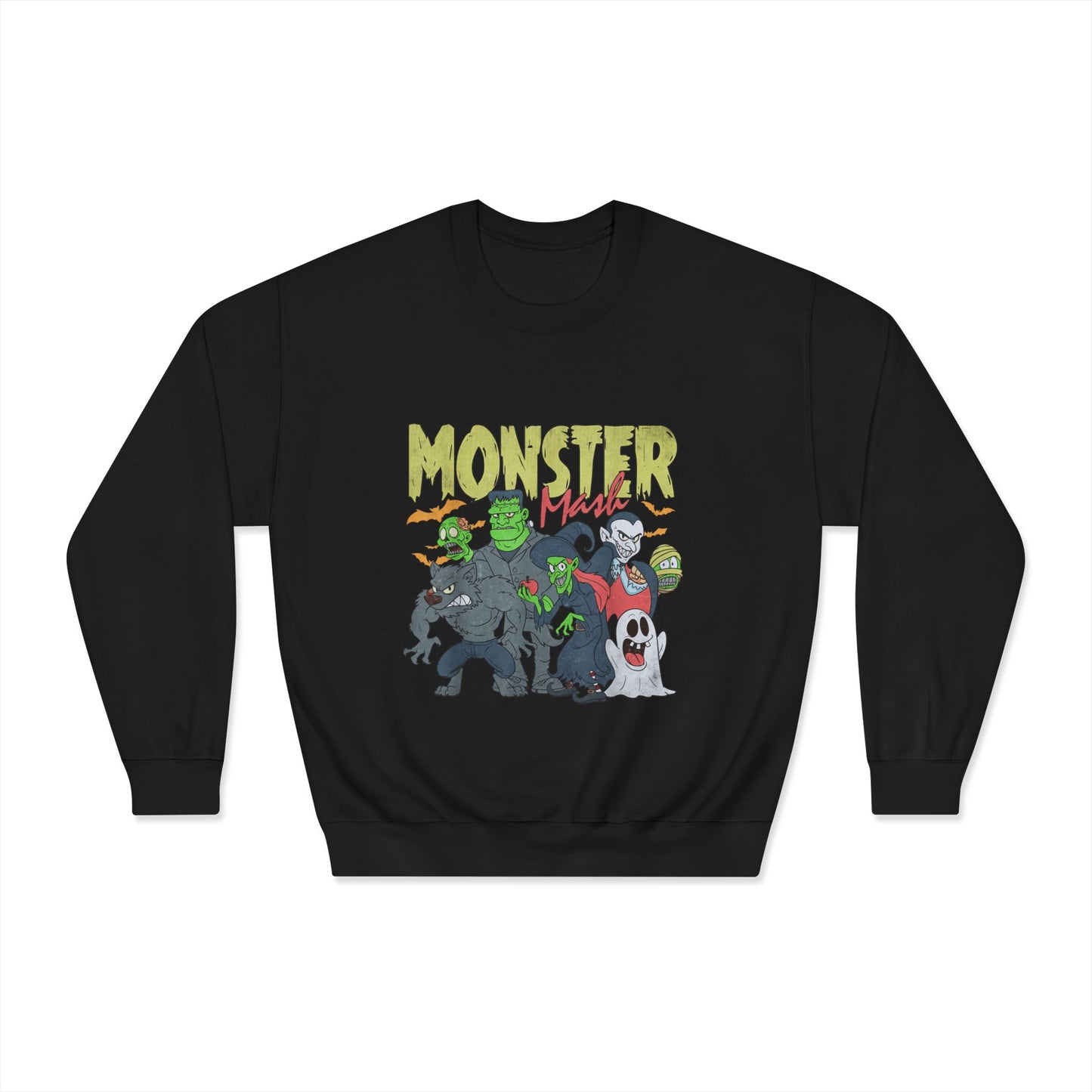 Monster Mash Crewneck Sweatshirt, Unisex Halloween Sweater, Cozy Graphic Sweatshirt, Spooky Costume Top, Fall Celebration Apparel