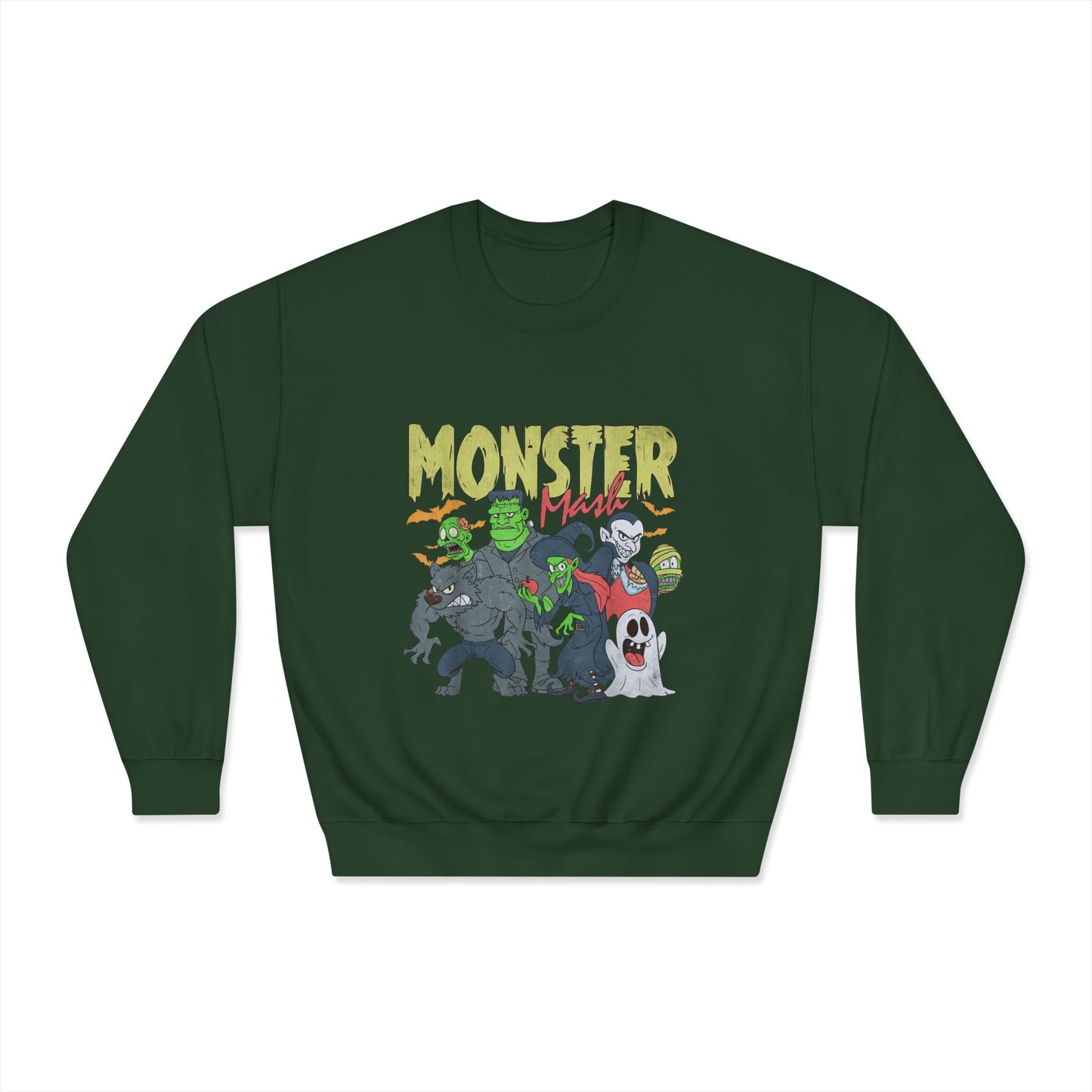 Monster Mash Crewneck Sweatshirt, Unisex Halloween Sweater, Cozy Graphic Sweatshirt, Spooky Costume Top, Fall Celebration Apparel