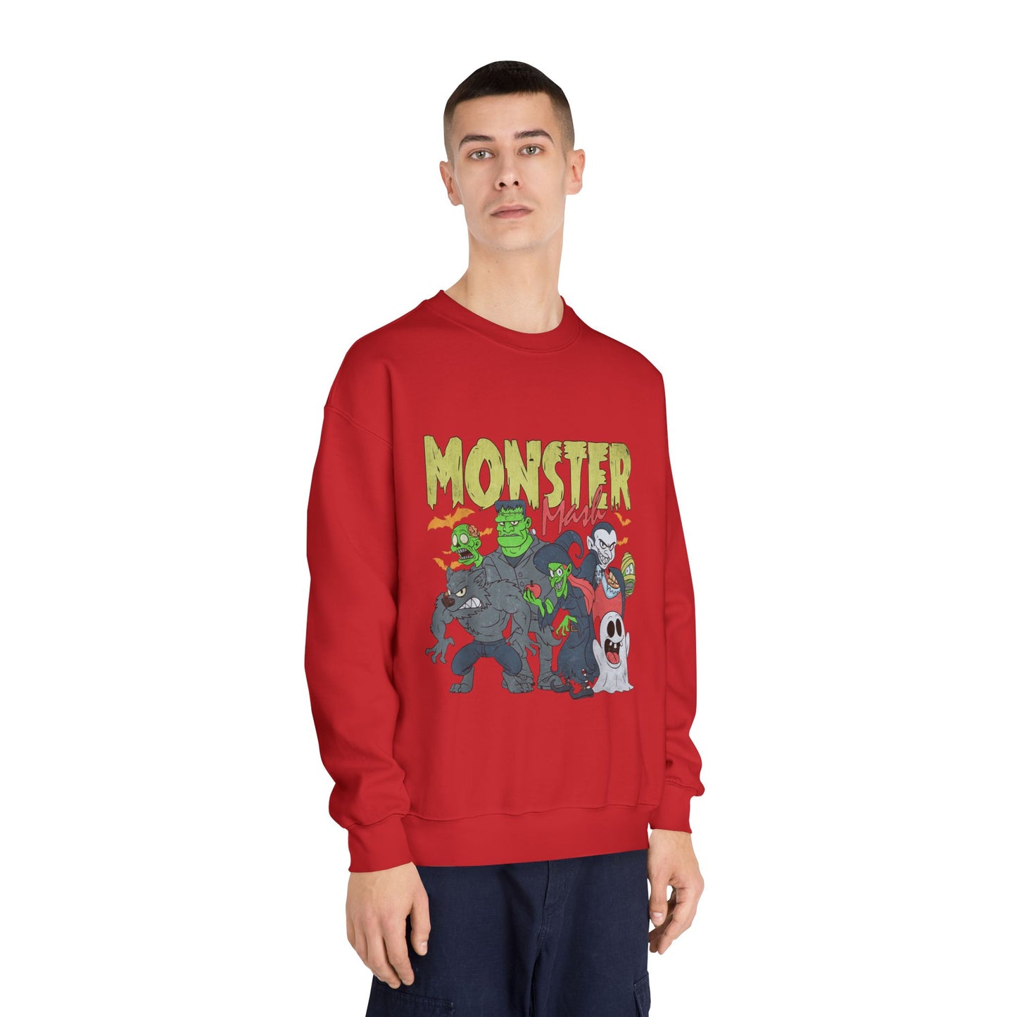 Monster Mash Crewneck Sweatshirt, Unisex Halloween Sweater, Cozy Graphic Sweatshirt, Spooky Costume Top, Fall Celebration Apparel