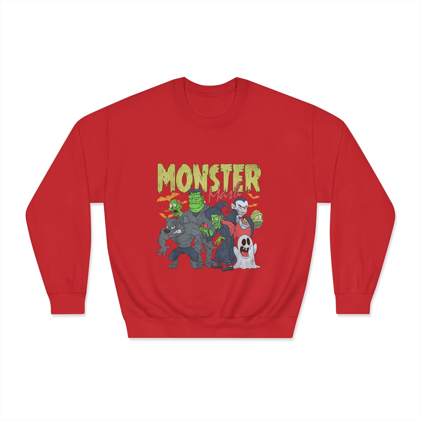 Monster Mash Crewneck Sweatshirt, Unisex Halloween Sweater, Cozy Graphic Sweatshirt, Spooky Costume Top, Fall Celebration Apparel