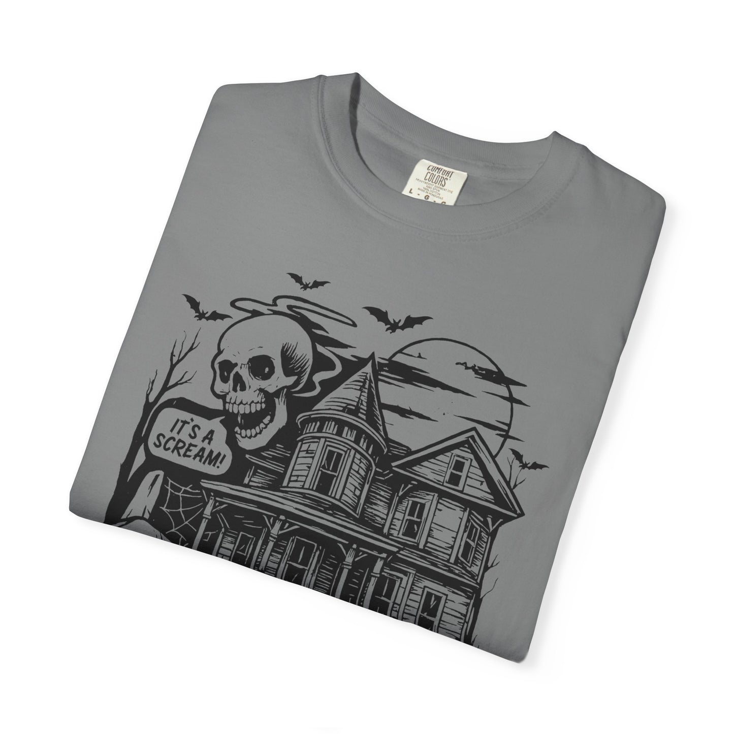 Spooky Haunted House T-shirt, Halloween Tee, Comfortable Graphic Shirt, Fall Festive Top, Unisex Horror Apparel, Ghostly Fun Wear