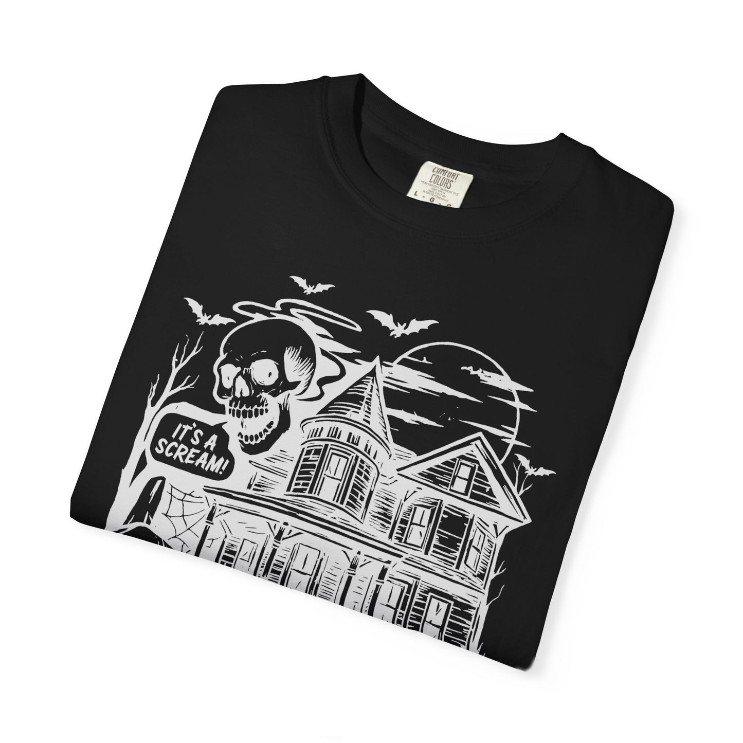 Halloween Haunted House T-Shirt, Spooky Tee for Fall, Unisex Graphic Shirt, Halloween Costume Top, Fun Autumn Apparel