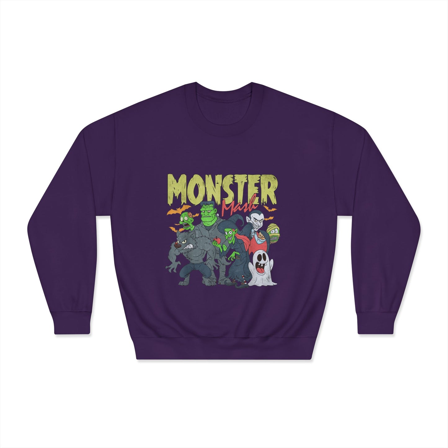 Monster Mash Crewneck Sweatshirt, Unisex Halloween Sweater, Cozy Graphic Sweatshirt, Spooky Costume Top, Fall Celebration Apparel