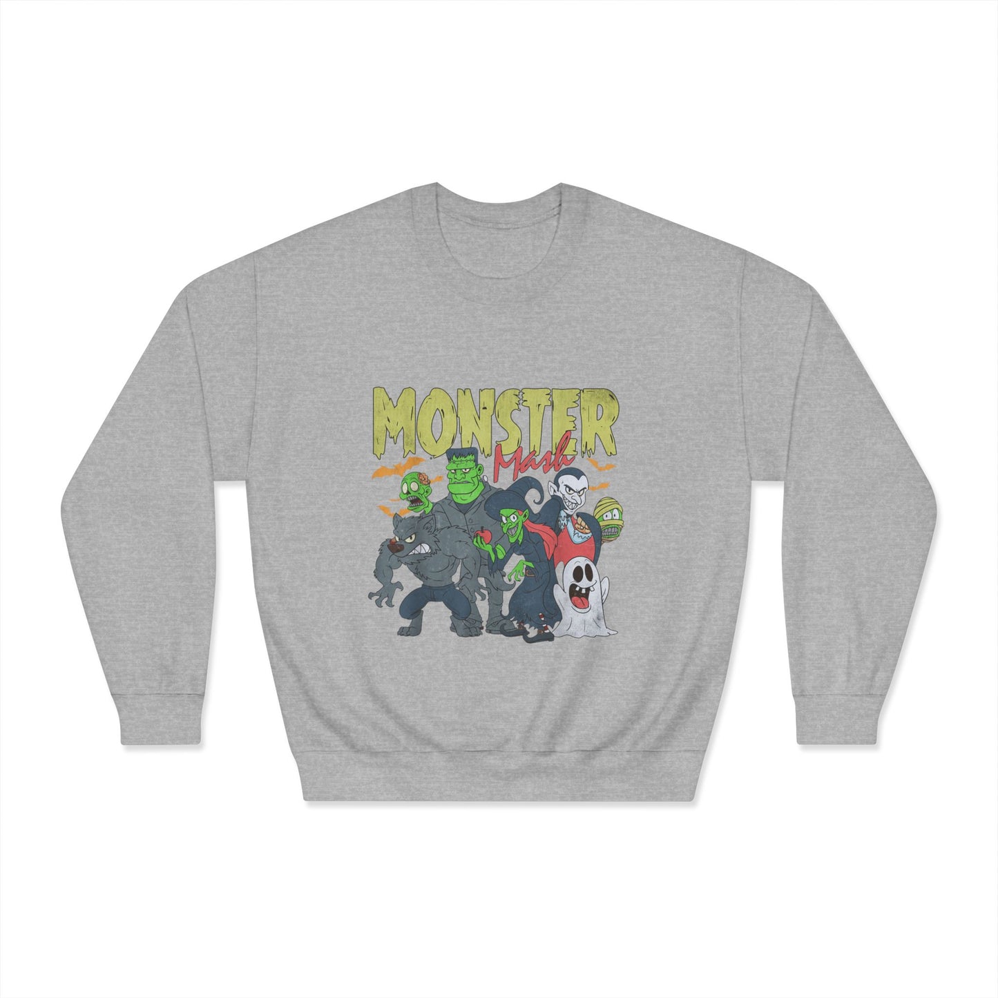 Monster Mash Crewneck Sweatshirt, Unisex Halloween Sweater, Cozy Graphic Sweatshirt, Spooky Costume Top, Fall Celebration Apparel