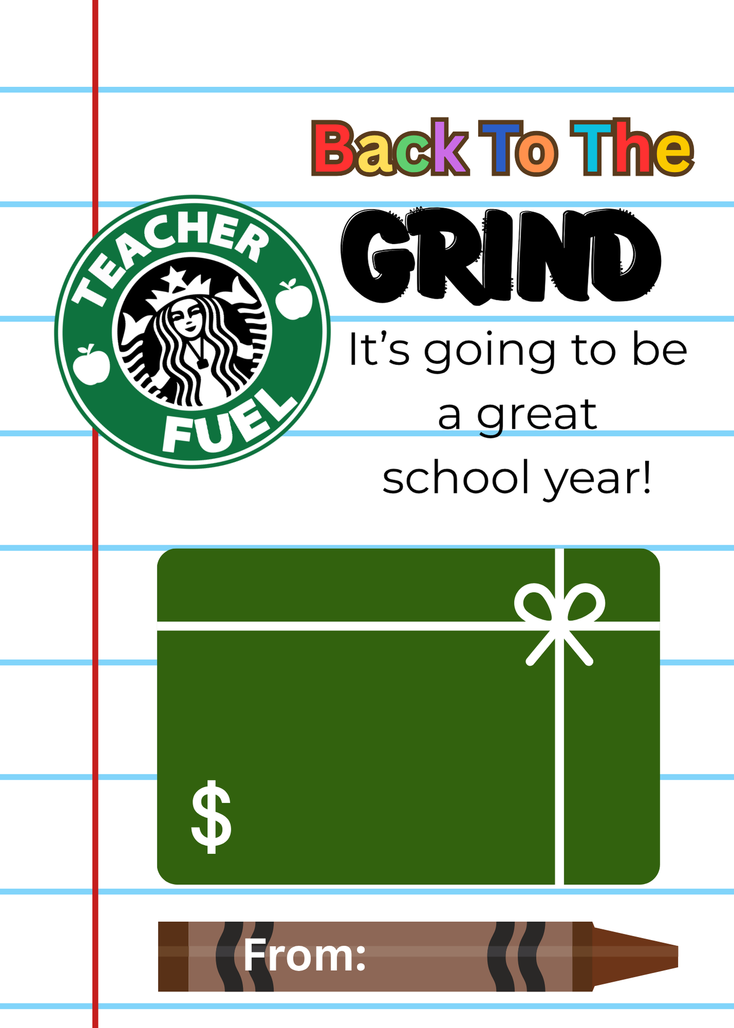 Back To School Teacher Gift Card Pack