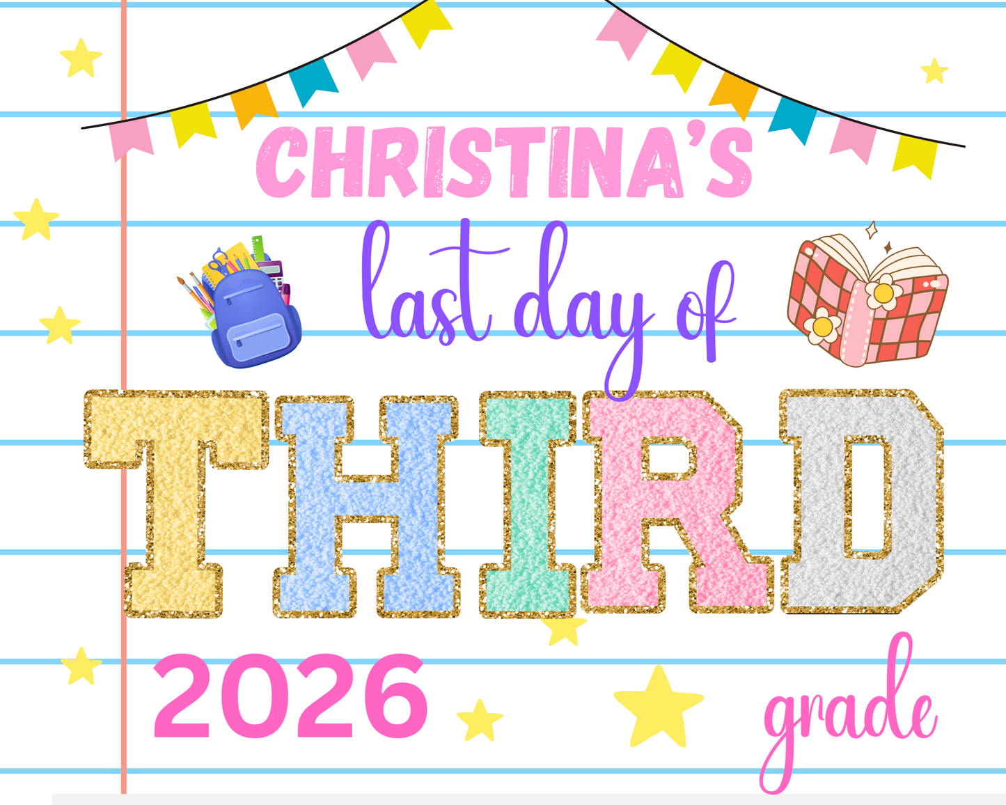 Patch School sign-third grade