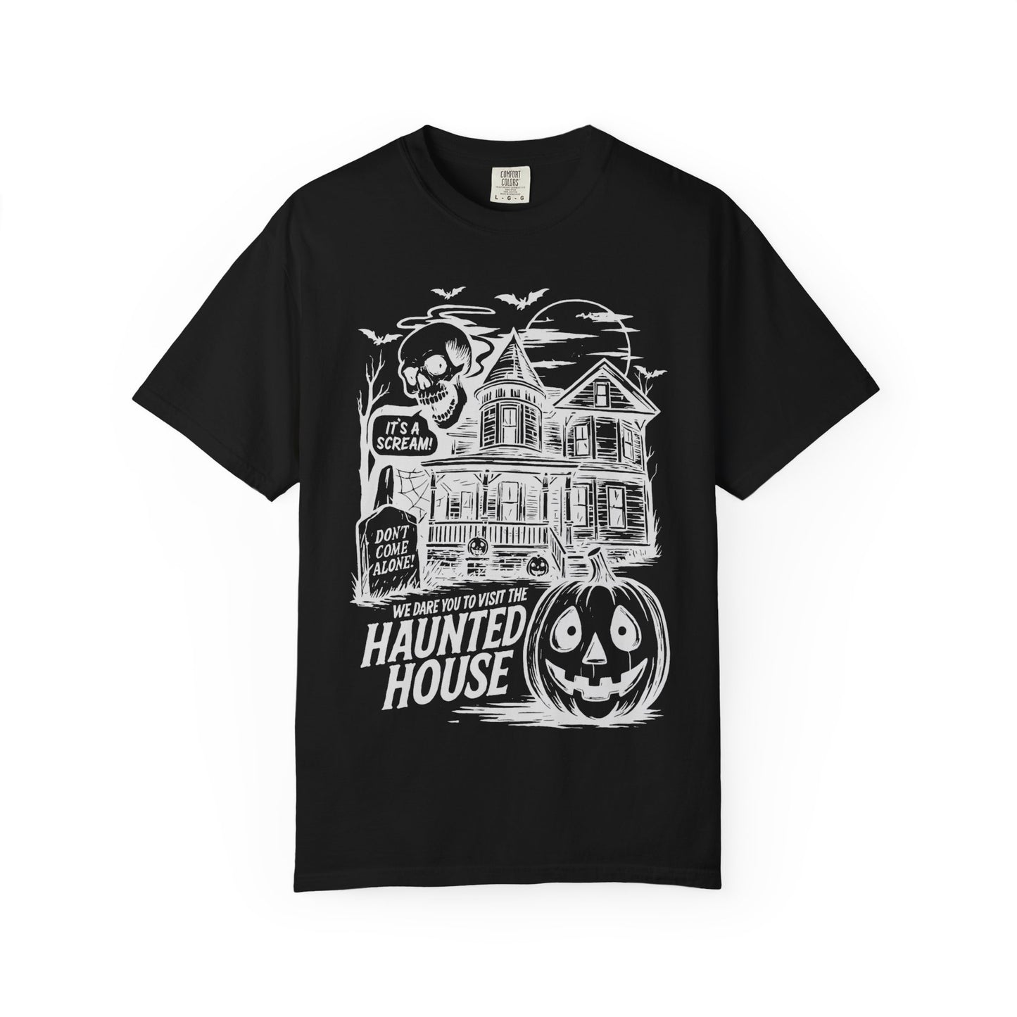 Halloween Haunted House T-Shirt, Spooky Tee for Fall, Unisex Graphic Shirt, Halloween Costume Top, Fun Autumn Apparel