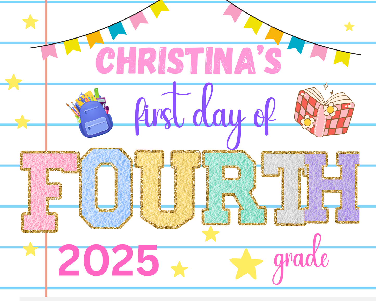 Patch School Sign-fourth grade