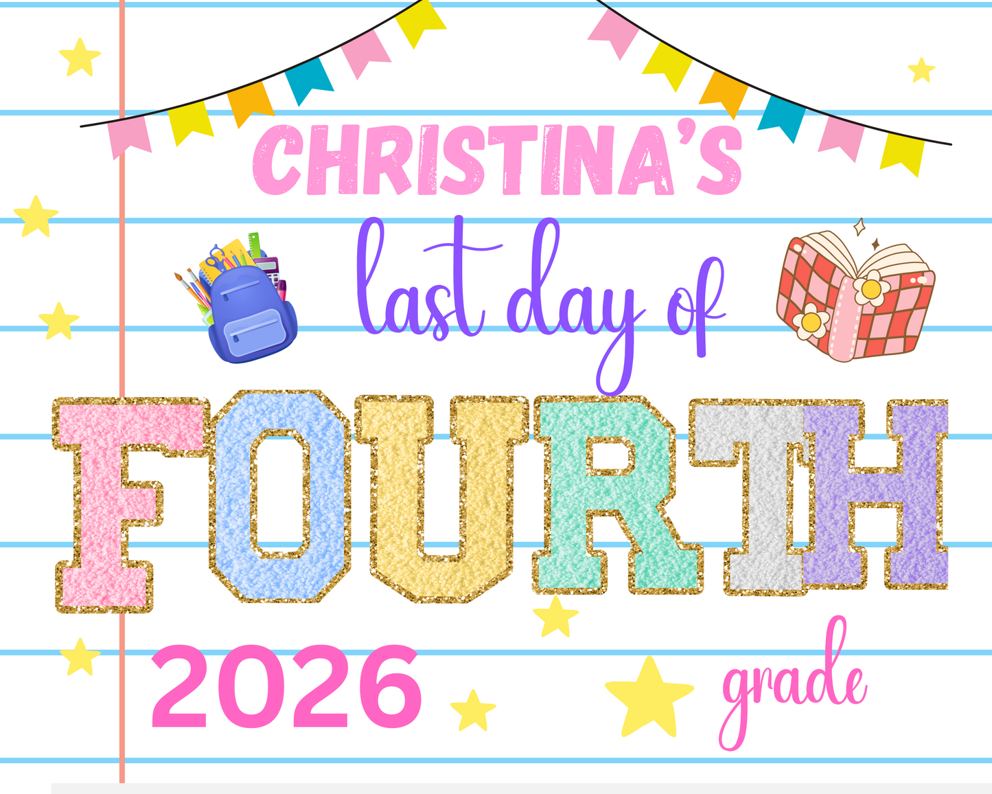 Patch School Sign-fourth grade