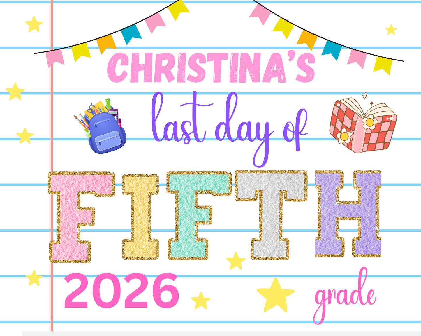 Patch School Sign- Fifth Grade