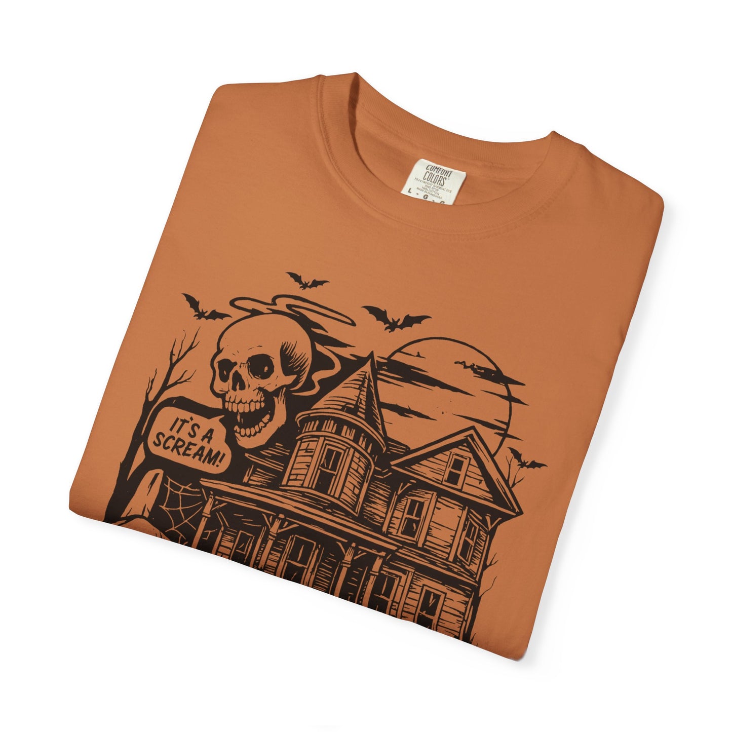 Spooky Haunted House T-shirt, Halloween Tee, Comfortable Graphic Shirt, Fall Festive Top, Unisex Horror Apparel, Ghostly Fun Wear