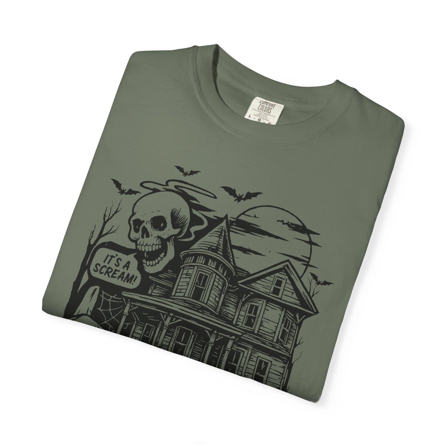 Spooky Haunted House T-shirt, Halloween Tee, Comfortable Graphic Shirt, Fall Festive Top, Unisex Horror Apparel, Ghostly Fun Wear
