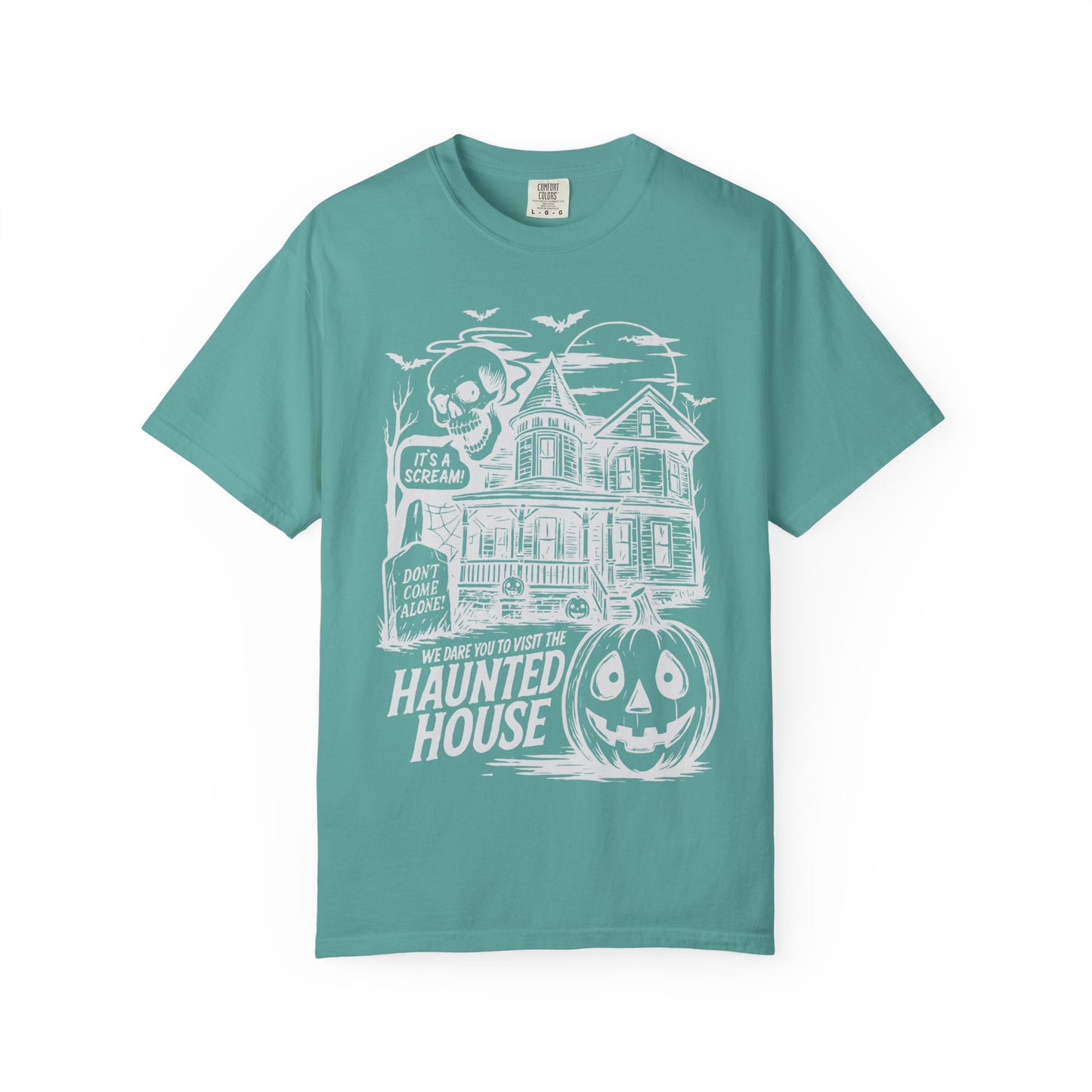 Halloween Haunted House T-Shirt, Spooky Tee for Fall, Unisex Graphic Shirt, Halloween Costume Top, Fun Autumn Apparel