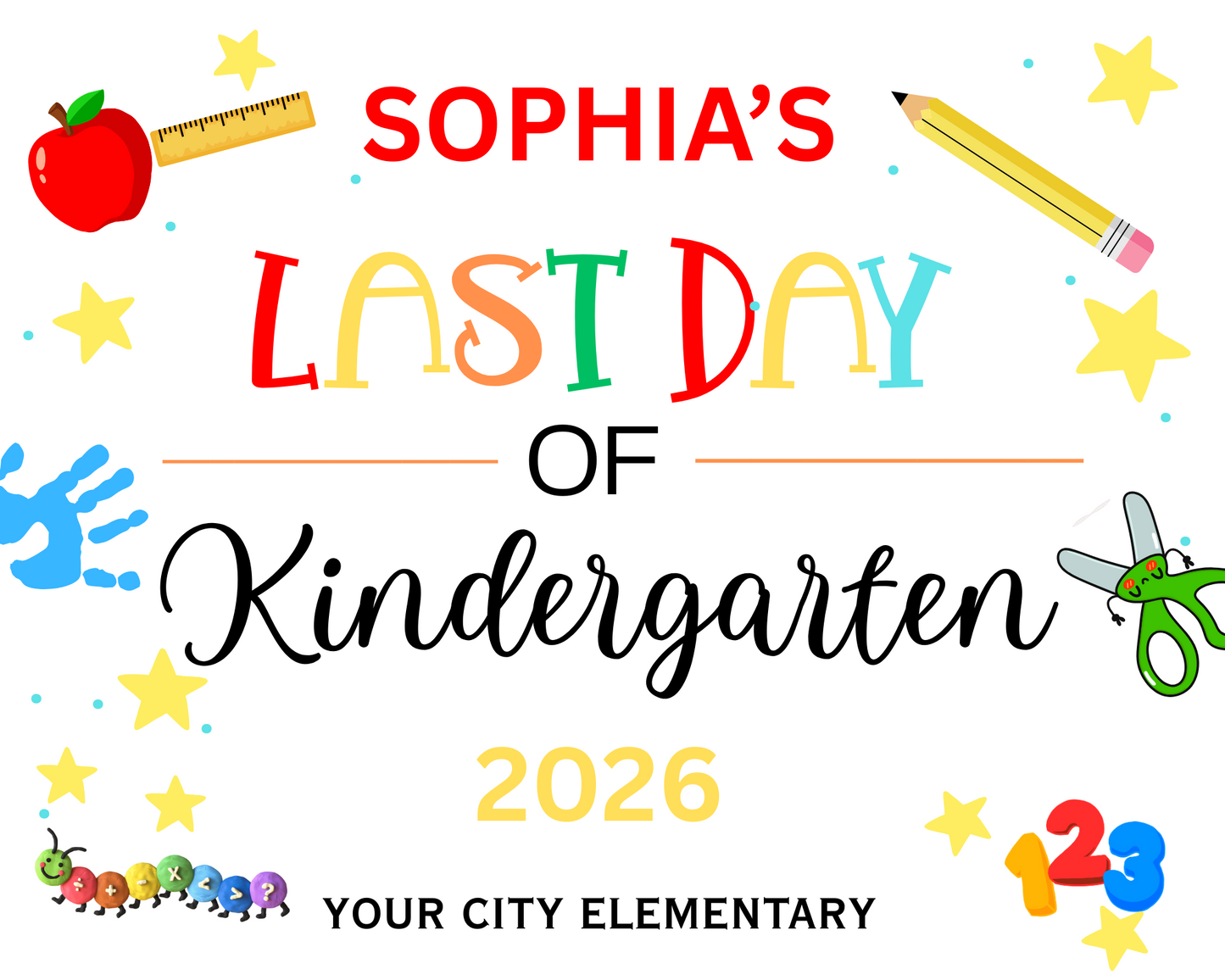 First Day Of Kindergarten Custom Sign