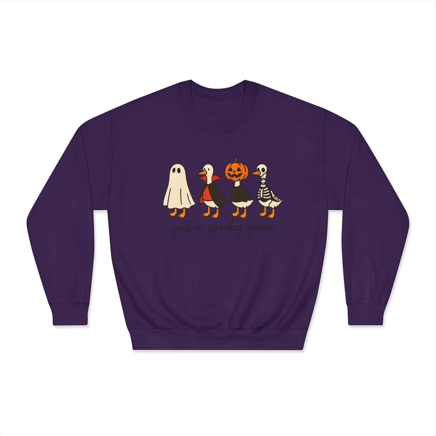 Spooky Goose Sweatshirt - Unisex Fall Apparel, Halloween Gift, Cozy Crewneck, Fun Goth Fashion, Cute Sweatshirt for Pumpkin Lovers