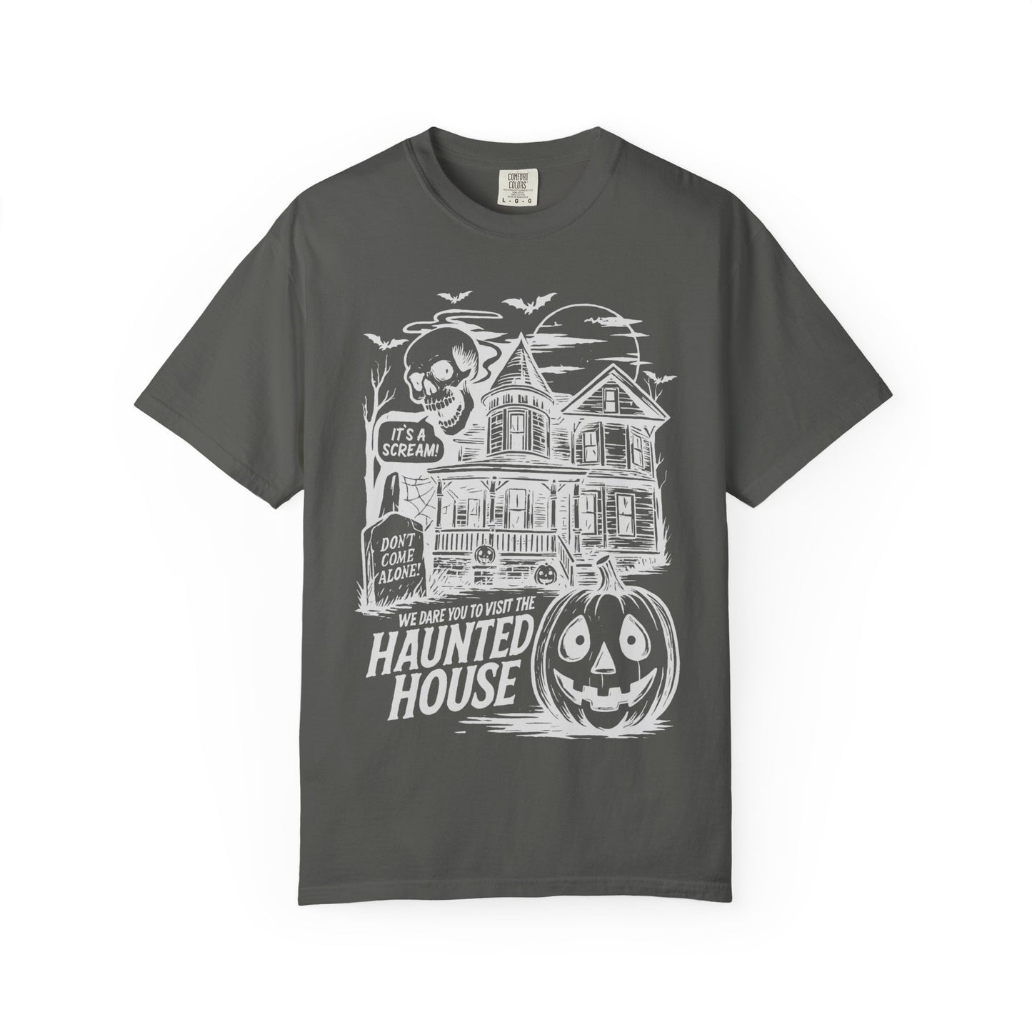 Halloween Haunted House T-Shirt, Spooky Tee for Fall, Unisex Graphic Shirt, Halloween Costume Top, Fun Autumn Apparel