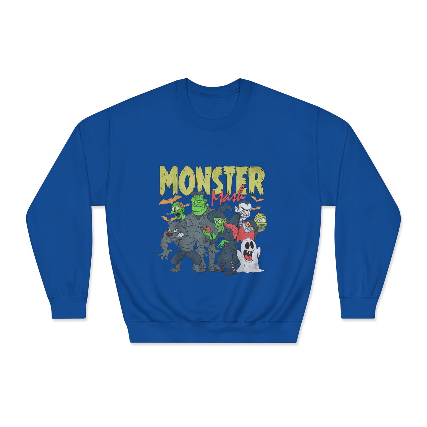 Monster Mash Crewneck Sweatshirt, Unisex Halloween Sweater, Cozy Graphic Sweatshirt, Spooky Costume Top, Fall Celebration Apparel