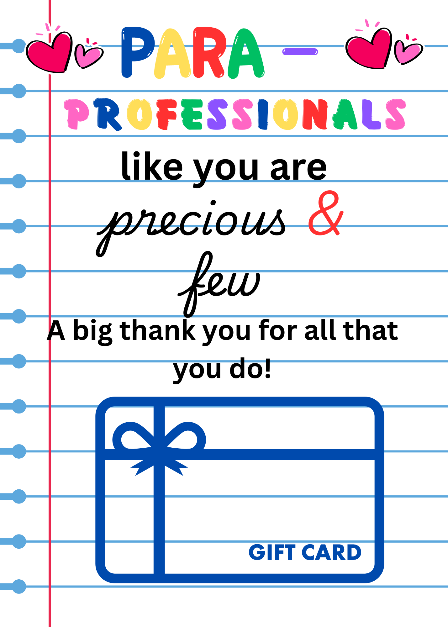 Teacher Gift Card Pack