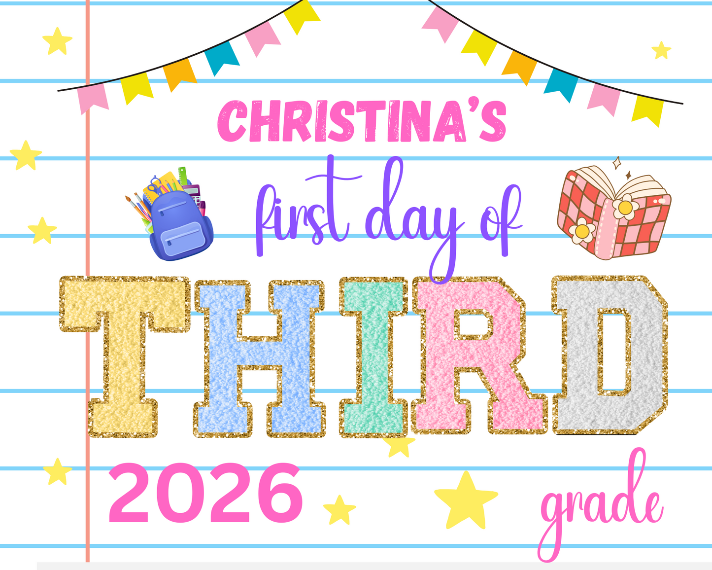 Patch School sign-third grade