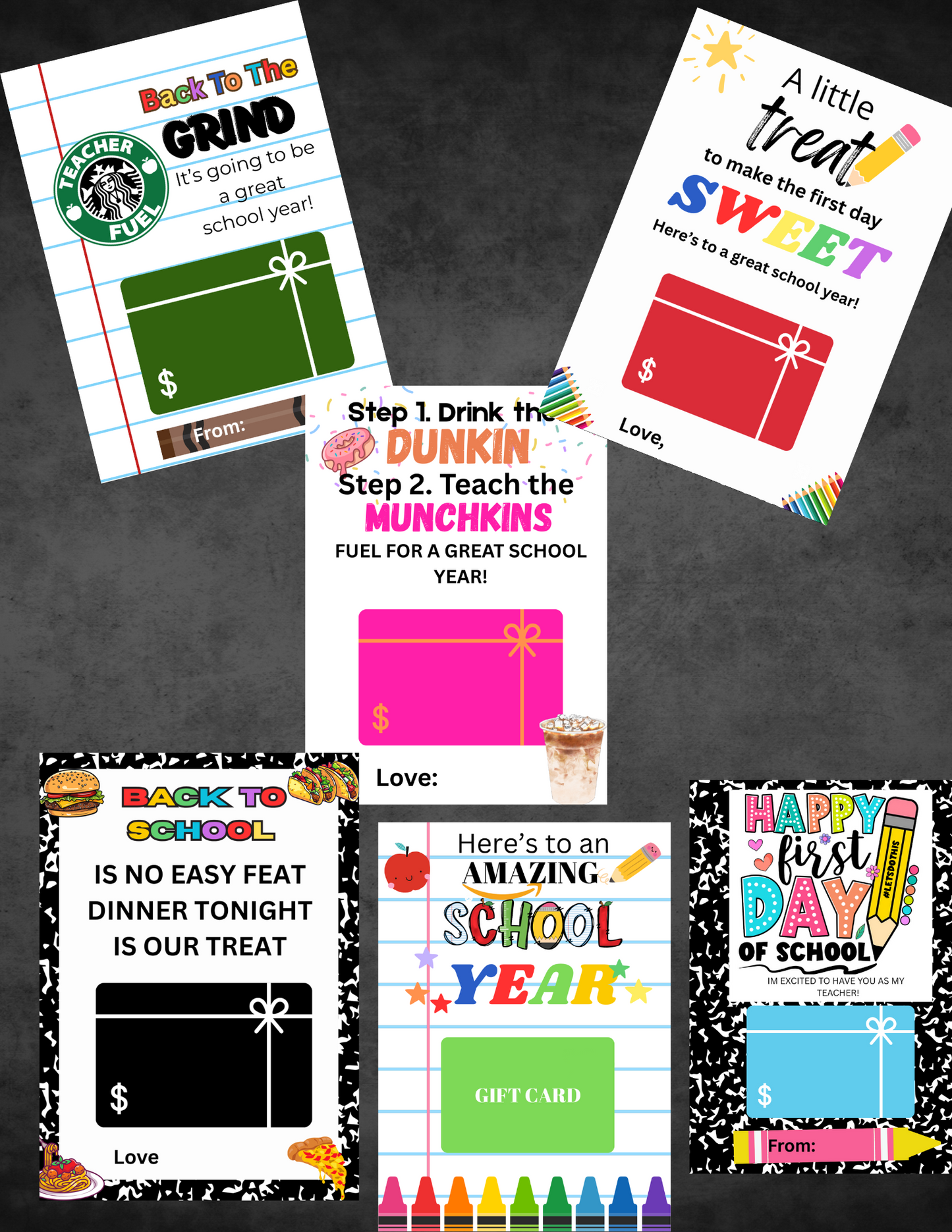 Back To School Teacher Gift Card Pack