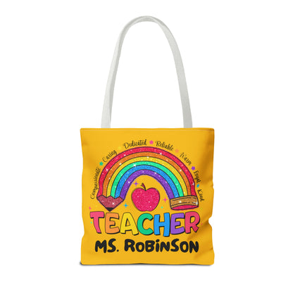 Rainbow Teacher Tote- Yellow