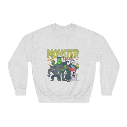 Monster Mash Crewneck Sweatshirt, Unisex Halloween Sweater, Cozy Graphic Sweatshirt, Spooky Costume Top, Fall Celebration Apparel