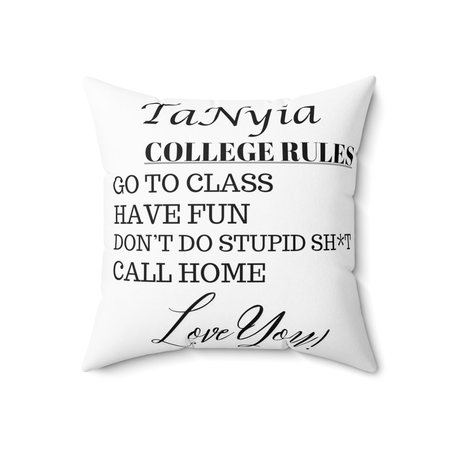 College Rules Square Pillow