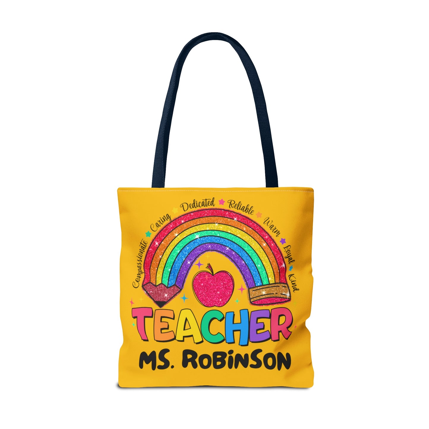 Rainbow Teacher Tote- Yellow