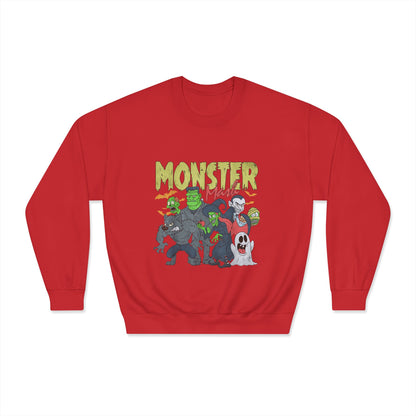 Monster Mash Crewneck Sweatshirt, Unisex Halloween Sweater, Cozy Graphic Sweatshirt, Spooky Costume Top, Fall Celebration Apparel