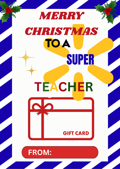 TEACHER CHRISTMAS GIFT CARD HOLDER