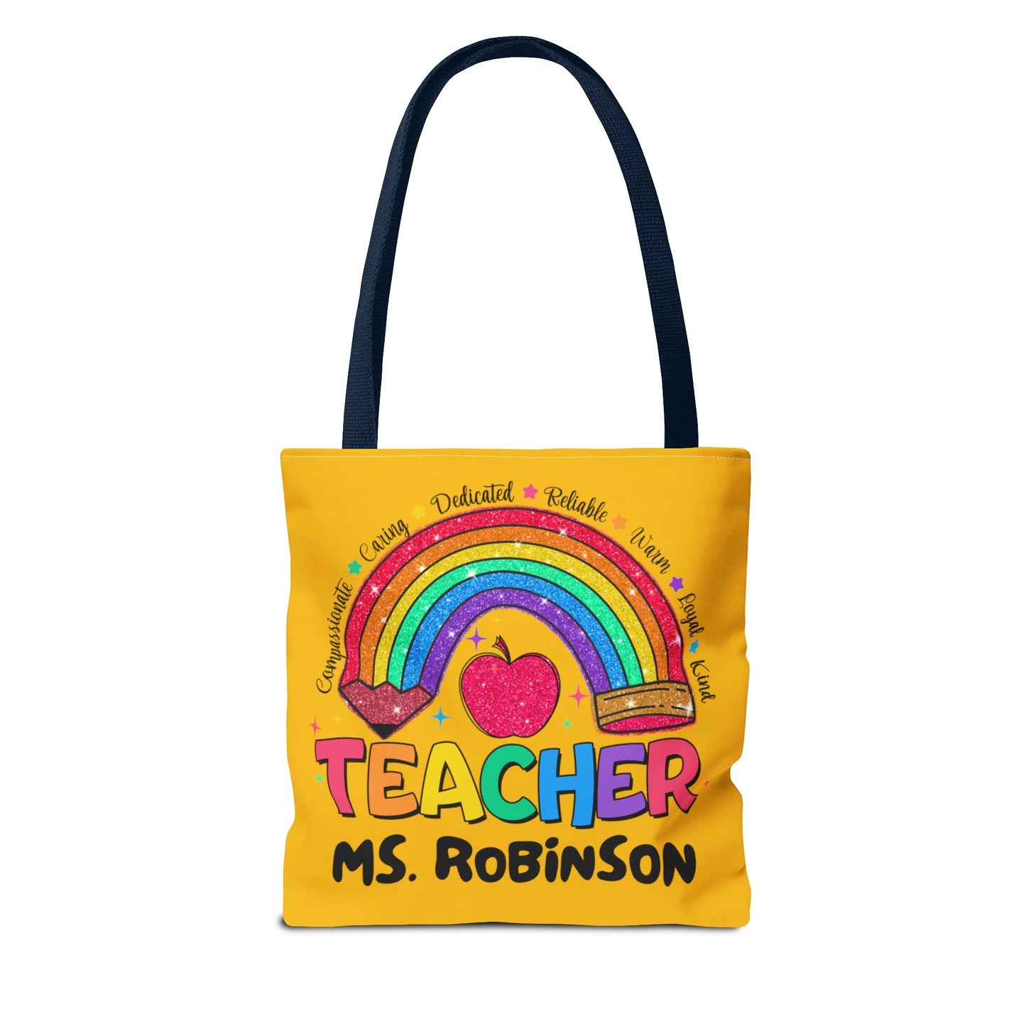 Rainbow Teacher Tote- Yellow