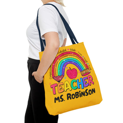 Rainbow Teacher Tote- Yellow
