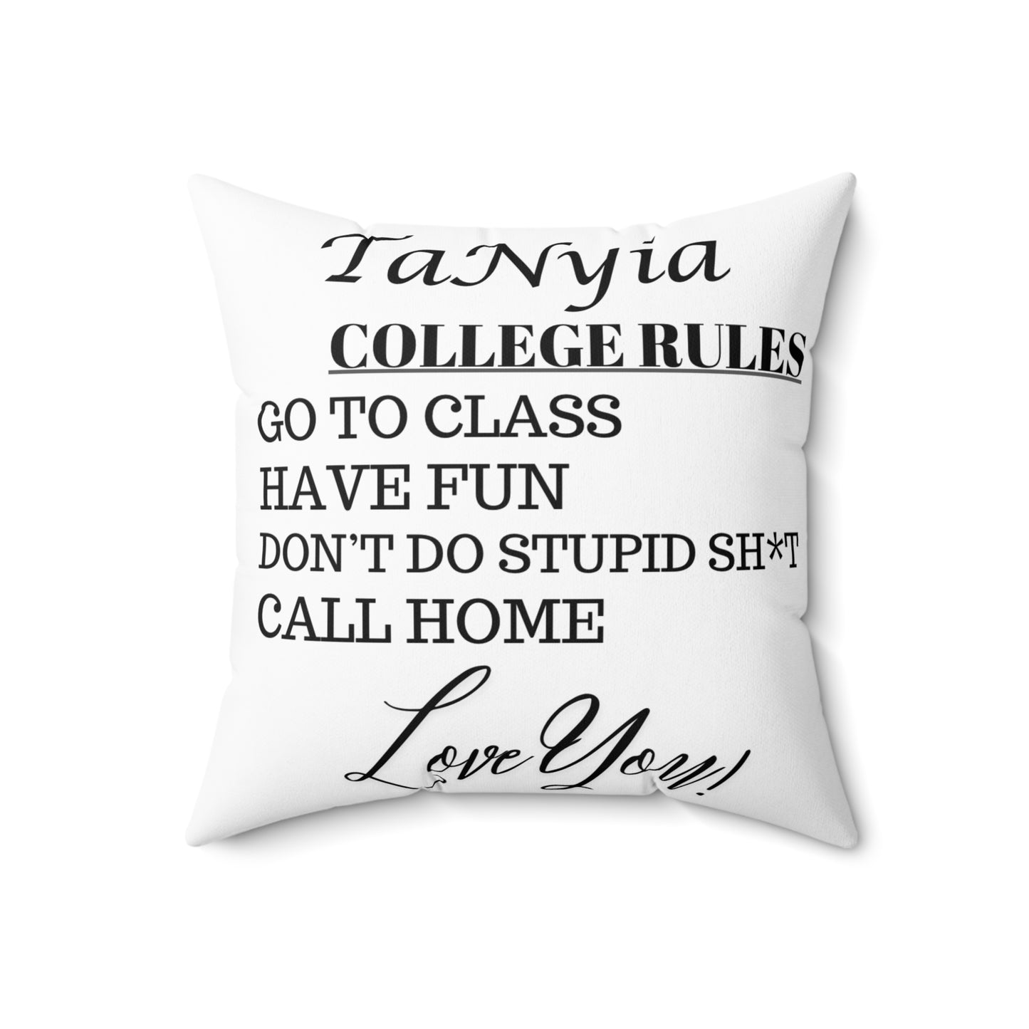 College Rules Square Pillow
