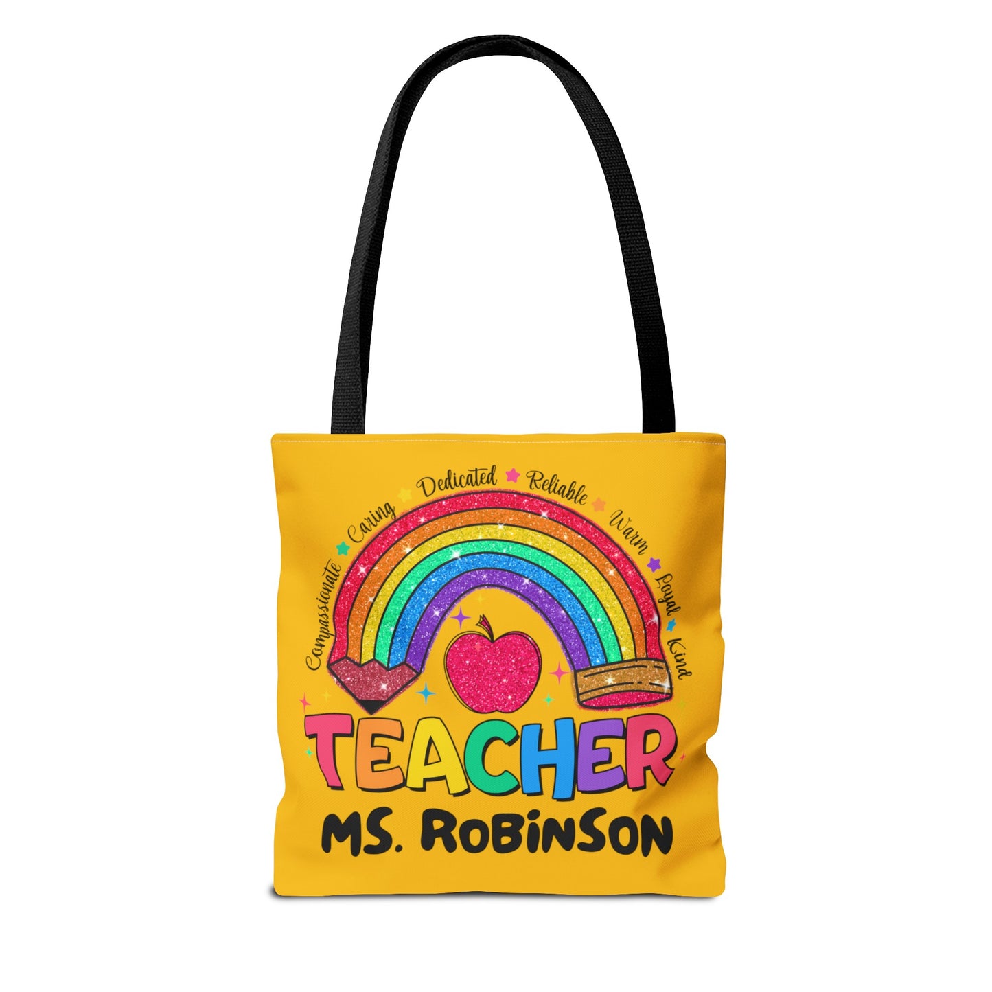 Rainbow Teacher Tote- Yellow