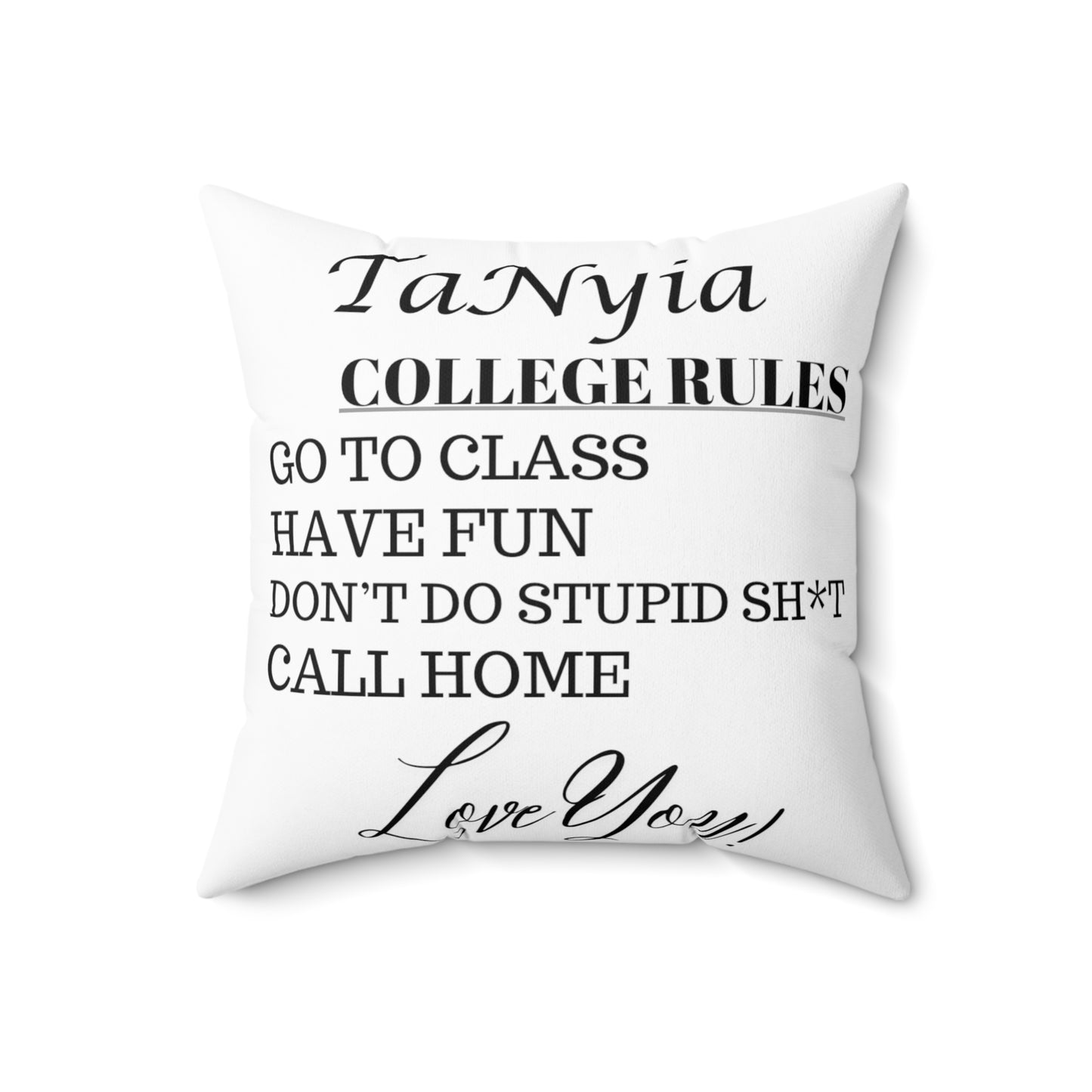 College Rules Square Pillow