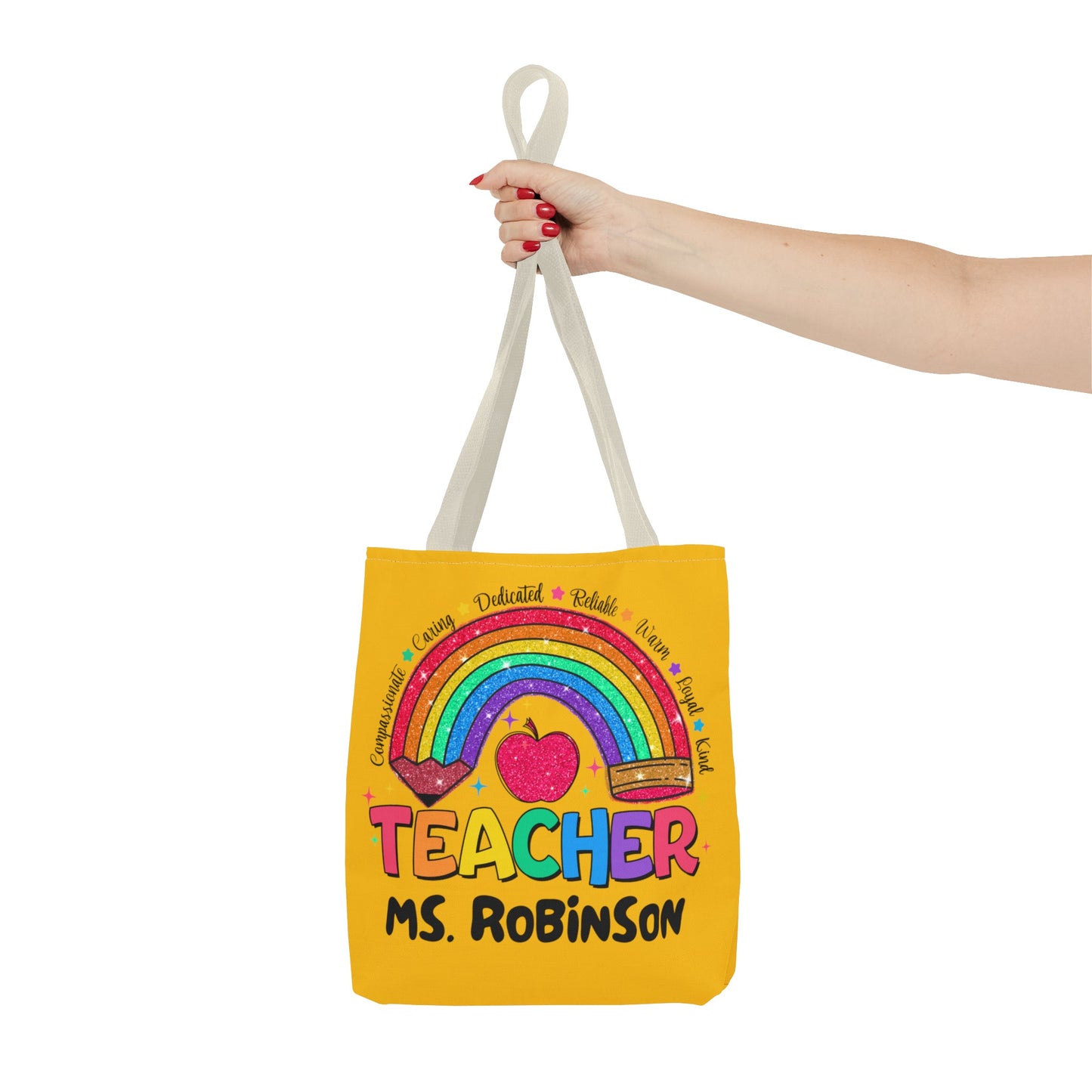 Rainbow Teacher Tote- Yellow