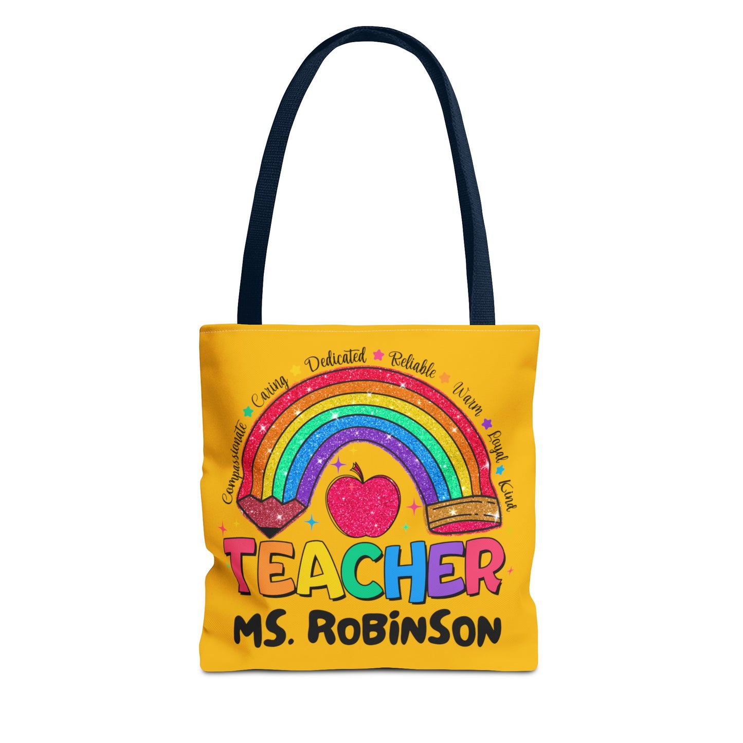 Rainbow Teacher Tote- Yellow