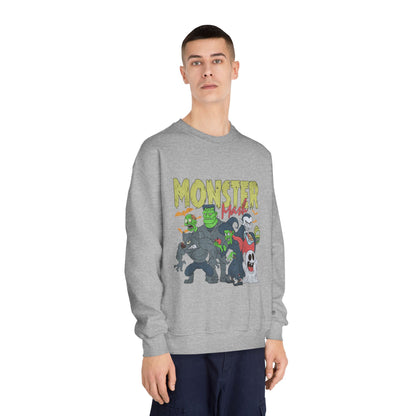 Monster Mash Crewneck Sweatshirt, Unisex Halloween Sweater, Cozy Graphic Sweatshirt, Spooky Costume Top, Fall Celebration Apparel