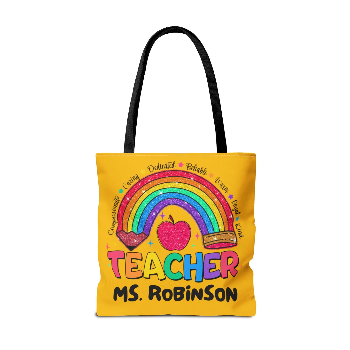 Rainbow Teacher Tote- Yellow