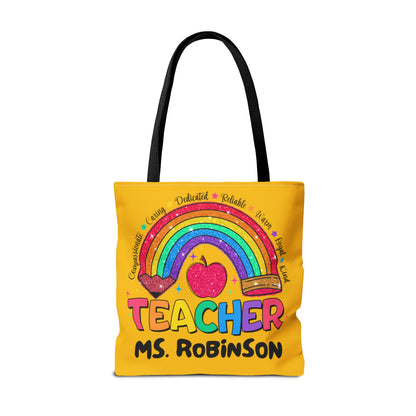 Rainbow Teacher Tote- Yellow