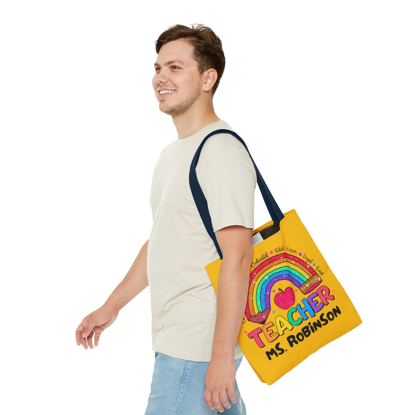 Rainbow Teacher Tote- Yellow