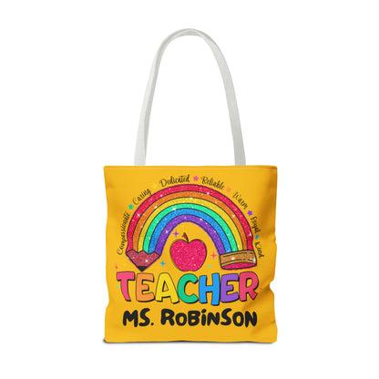 Rainbow Teacher Tote- Yellow