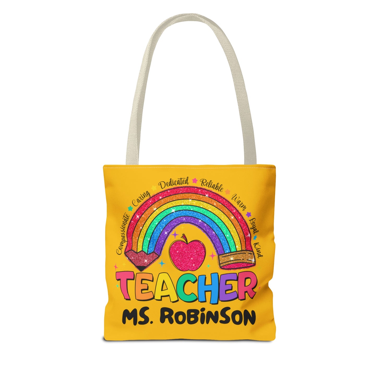 Rainbow Teacher Tote- Yellow