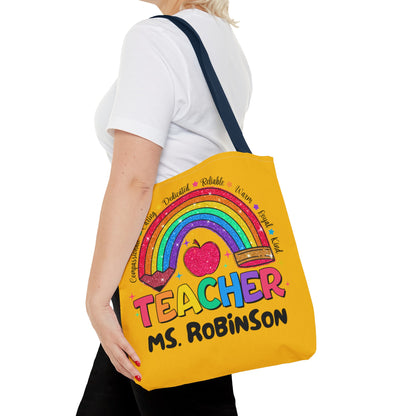 Rainbow Teacher Tote- Yellow