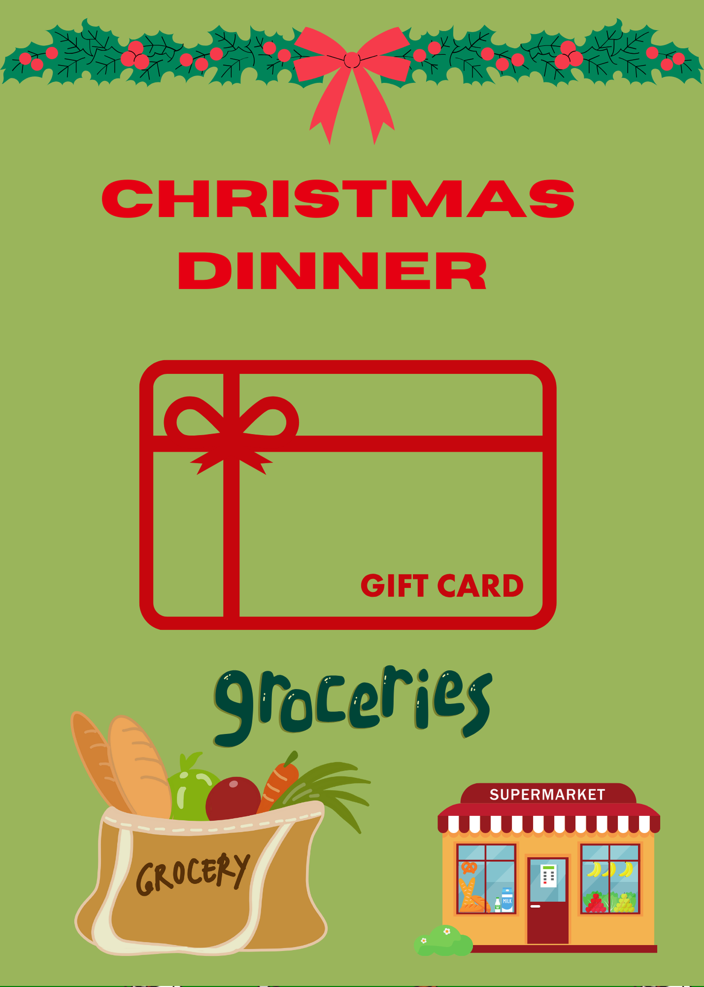 Christmas Build a gift card book-tradional