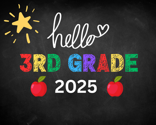 Hello & Goodbye school sign -third grade