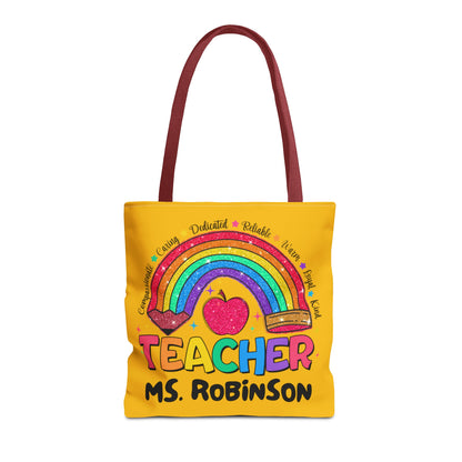 Rainbow Teacher Tote- Yellow