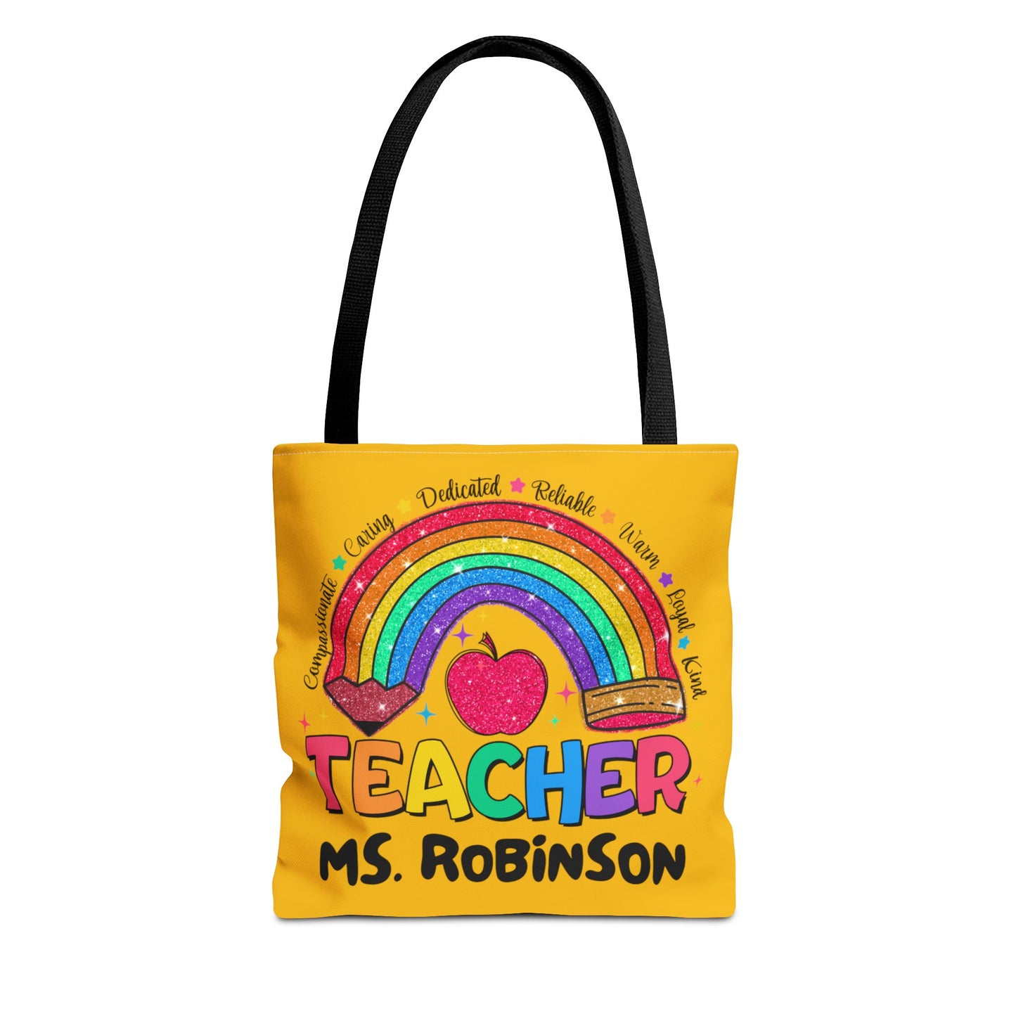 Rainbow Teacher Tote- Yellow